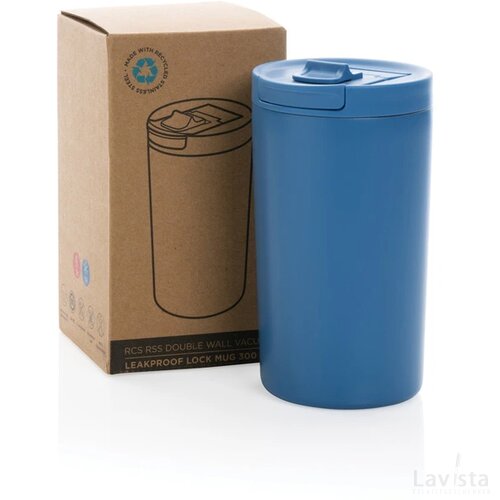 RCS gerecycled roestvrijstalen vacuüm lekvrije mok blauw