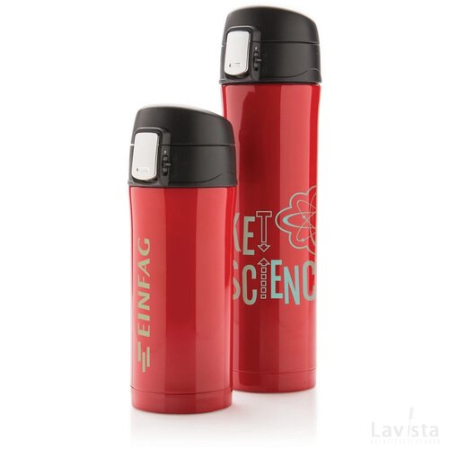 RCS gerecycled roestvrijstalen easy lock thermosfles rood
