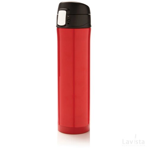 RCS gerecycled roestvrijstalen easy lock thermosfles rood