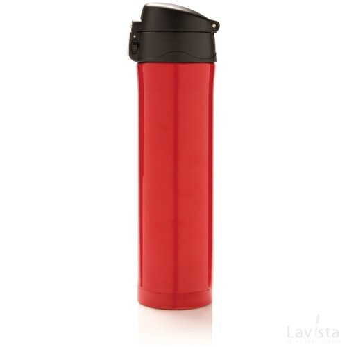 RCS gerecycled roestvrijstalen easy lock thermosfles rood