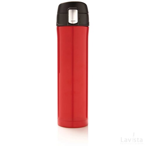 RCS gerecycled roestvrijstalen easy lock thermosfles rood