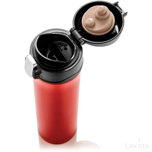 RCS gerecycled roestvrijstalen easy lock thermosfles rood