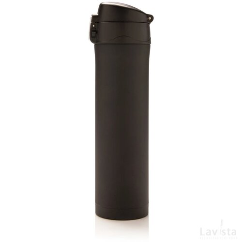 RCS gerecycled roestvrijstalen easy lock thermosfles zwart