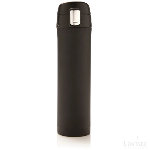 RCS gerecycled roestvrijstalen easy lock thermosfles zwart
