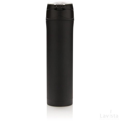RCS gerecycled roestvrijstalen easy lock thermosfles zwart