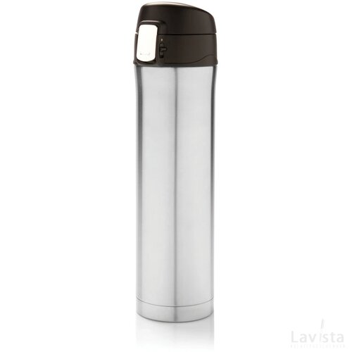 RCS gerecycled roestvrijstalen easy lock thermosfles zilver