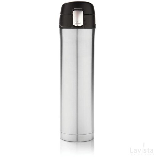 RCS gerecycled roestvrijstalen easy lock thermosfles zilver
