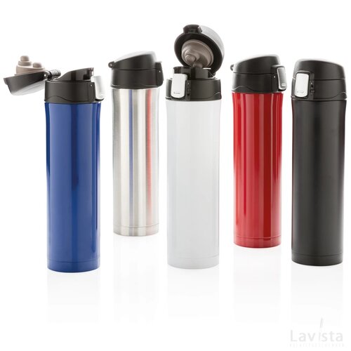 RCS gerecycled roestvrijstalen easy lock thermosfles wit