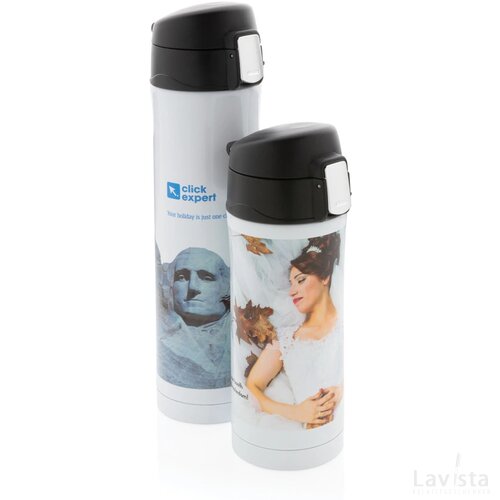 RCS gerecycled roestvrijstalen easy lock thermosfles wit