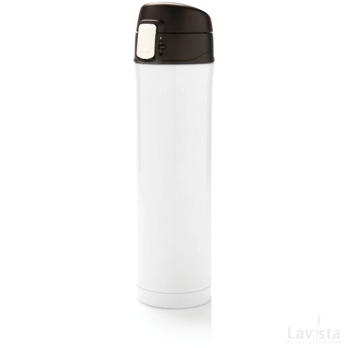 RCS gerecycled roestvrijstalen easy lock thermosfles wit