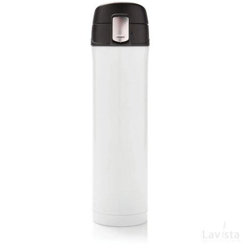 RCS gerecycled roestvrijstalen easy lock thermosfles wit