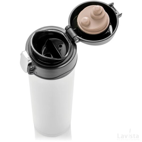 RCS gerecycled roestvrijstalen easy lock thermosfles wit