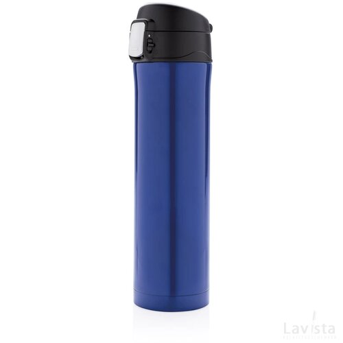 RCS gerecycled roestvrijstalen easy lock thermosfles blauw