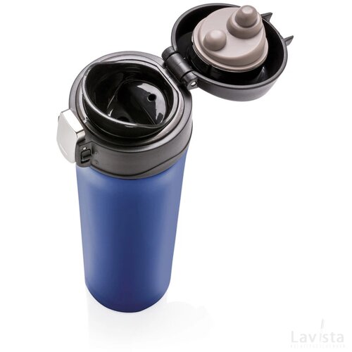 RCS gerecycled roestvrijstalen easy lock thermosfles blauw