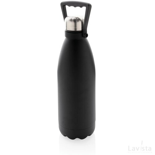 RCS gerecycled roestvrijstalen grote vacuümfles 1,5L zwart