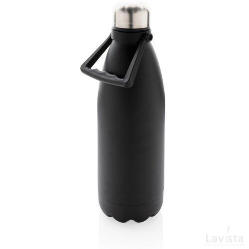 RCS gerecycled roestvrijstalen grote vacuümfles 1,5L zwart