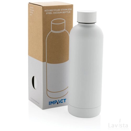 RCS gerecycled roestvrijstalen Impact vacuümfles wit