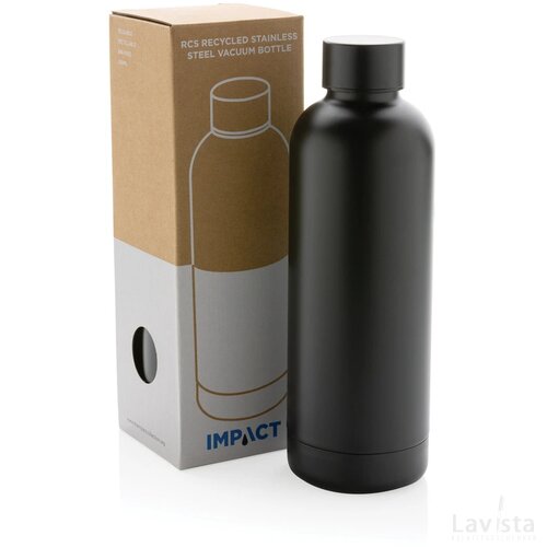 RCS gerecycled roestvrijstalen Impact vacuümfles zwart