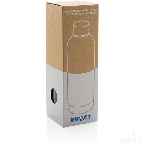 RCS gerecycled roestvrijstalen Impact vacuümfles zwart
