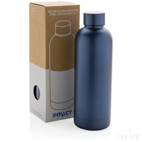 RCS gerecycled roestvrijstalen Impact vacuümfles blauw