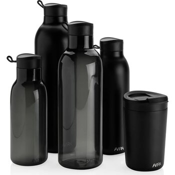 Avira Avior RCS gerecycled roestvrijstalen fles 1L zwart
