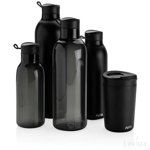 Avira Avior RCS gerecycled roestvrijstalen fles 1L zwart