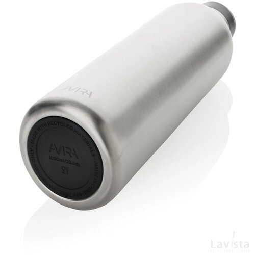 Avira Avior RCS gerecycled roestvrijstalen fles 1L zilver