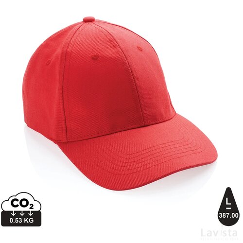 Impact AWARE™ 6 panel 280gr gerecycled katoenen cap luscious red
