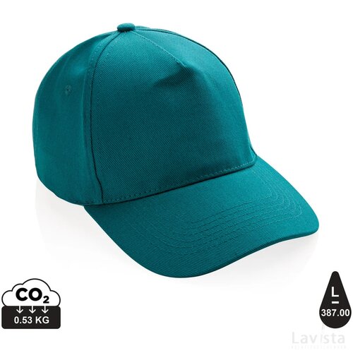 Impact AWARE™ 5 panel 280gr recycled katoenen cap verdigris