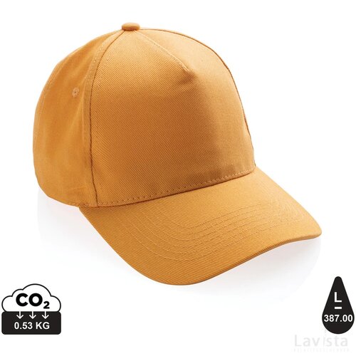 Impact AWARE™ 5 panel 280gr recycled katoenen cap sundial oranje