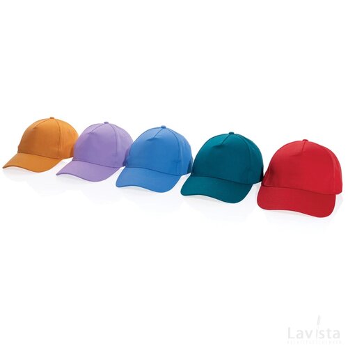 Impact AWARE™ 5 panel 280gr recycled katoenen cap luscious red