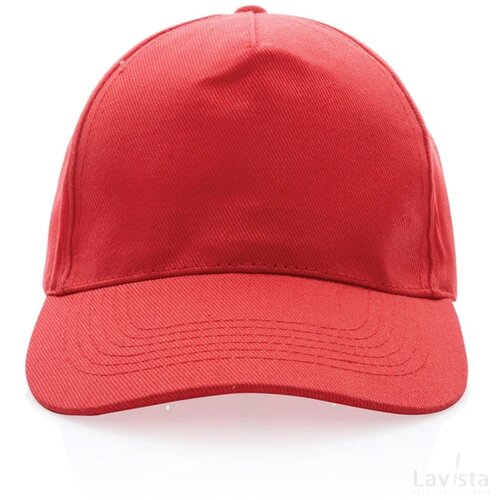 Impact AWARE™ 5 panel 280gr recycled katoenen cap luscious red