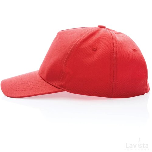 Impact AWARE™ 5 panel 280gr recycled katoenen cap luscious red
