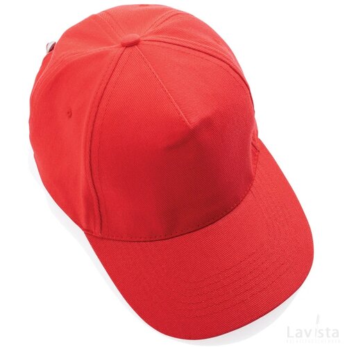 Impact AWARE™ 5 panel 280gr recycled katoenen cap luscious red