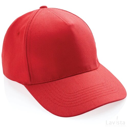 Impact AWARE™ 5 panel 280gr recycled katoenen cap luscious red