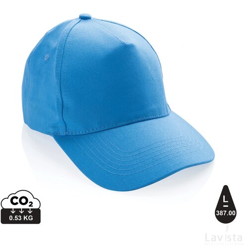 Impact AWARE™ 5 panel 280gr recycled katoenen cap tranquil blue