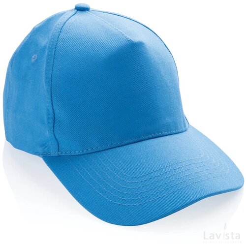 Impact AWARE™ 5 panel 280gr recycled katoenen cap tranquil blue