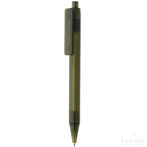 GRS RPET X8 transparante pen groen