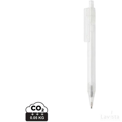 GRS RPET X8 transparante pen wit