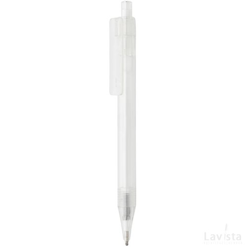 GRS RPET X8 transparante pen wit