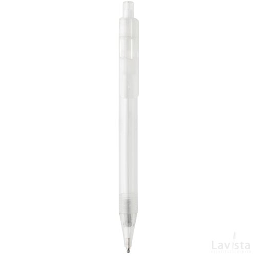 GRS RPET X8 transparante pen wit
