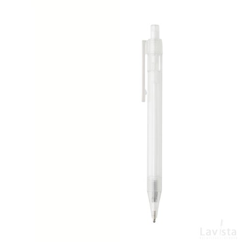 GRS RPET X8 transparante pen wit