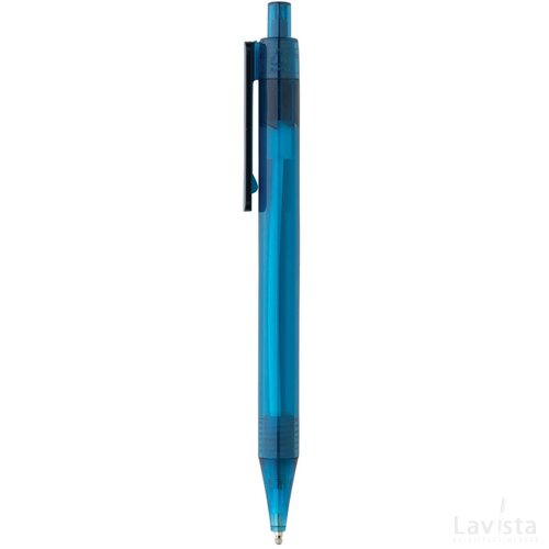 GRS RPET X8 transparante pen blauw