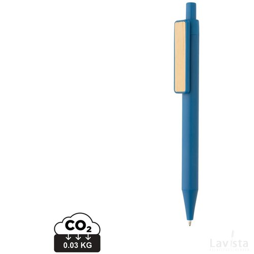 GRS RABS pen met bamboe clip blauw