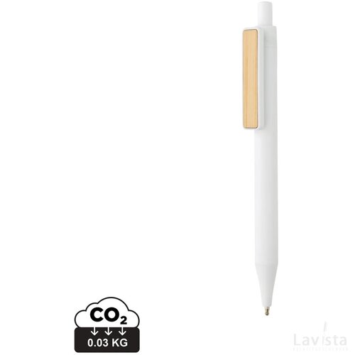 GRS RABS pen met bamboe clip wit