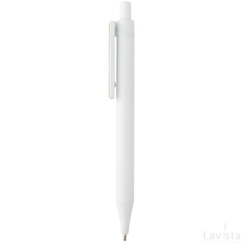 GRS RABS pen met bamboe clip wit