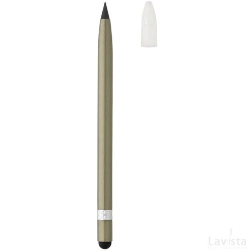 Aluminium inktloze pen met gum groen