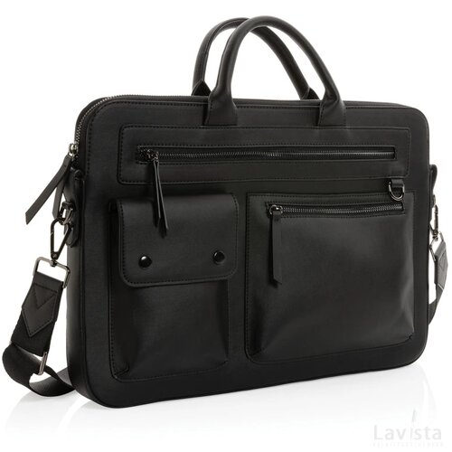 Swiss Peak GRS gerecyclede PU 14 inch laptoptas zwart