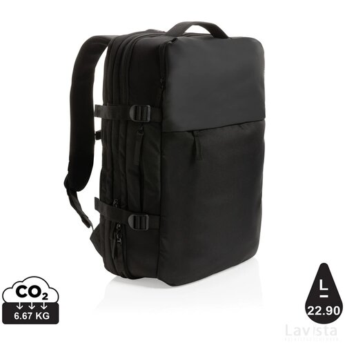 Swiss Peak AWARE™ RPET 15.6" uitbreidbare weekendrugzak zwart