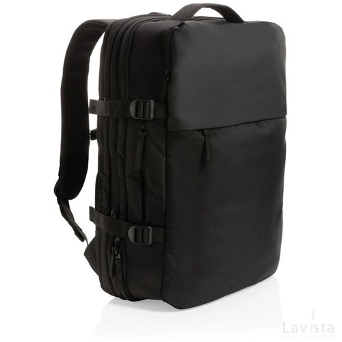 Swiss Peak AWARE™ RPET 15.6" uitbreidbare weekendrugzak zwart